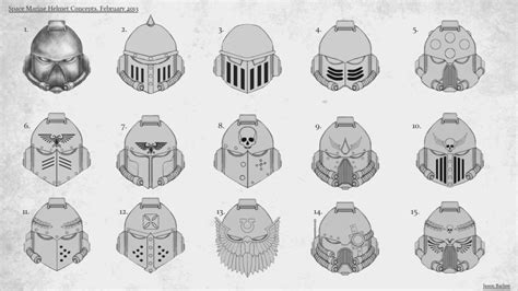 Space Marine Helmet Reference Sheet Shading Warhammer 40K Artwork Warhammer Art Space Marine