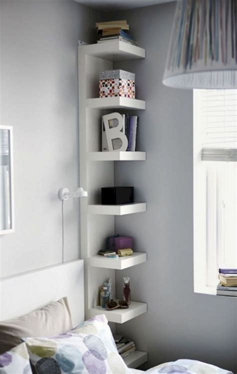 Space Saving Corner Shelves Design Ideas