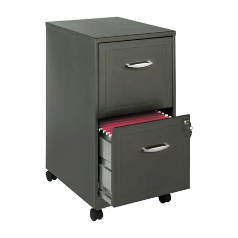 Space Solutions 18 Amp Quot Deep 2 Drawer Mobile Letter Width Vertical File Cabinet Silver Walmart