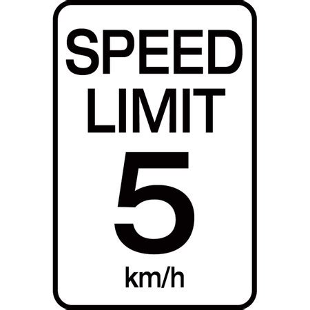 Speed Limit 5Kmh Aluminum Sign Creative Safety Supply