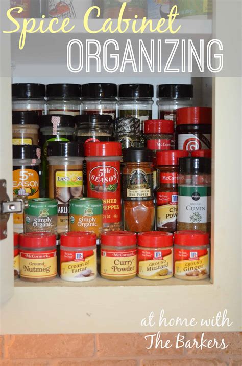 Spice Cabinet Organizing At Home With The Barkers