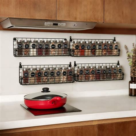 Spice Rack Wall Mounted 5 Tier Stackable Hanging Spice Rack Organiser Ideal For Storing Spices