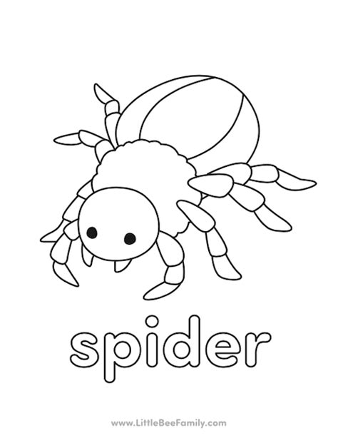 Spider Coloring Page Little Bee Family