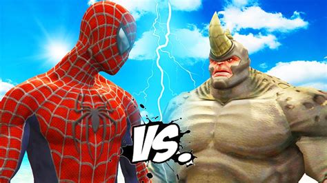 Spider Man Vs Rhino Epic Beatdown Youtube Spectacular Spider Man