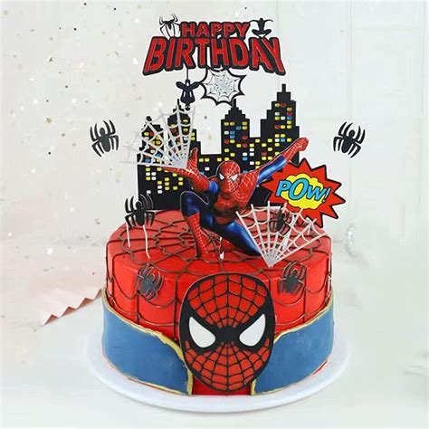 Spiderman Cake Topper 11Pcs Spiderman Birthday Party Cup Cake