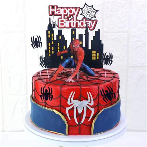 Spiderman Cake Topper Spiderman Theme Spiderman Birthday Party Amazing Spiderman Disney Cake