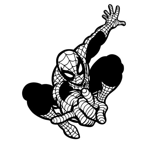 Spiderman Vector Black And White At Vectorified Com Collection Of Spiderman Vector Black And