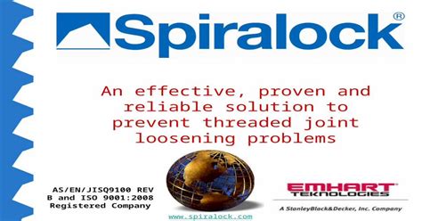 Spiralock Self Locking Threaded Fastening Solution