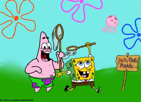 Spongebob And Patrick Jellyfishing By Iloveedwardrichtofen On Deviantart