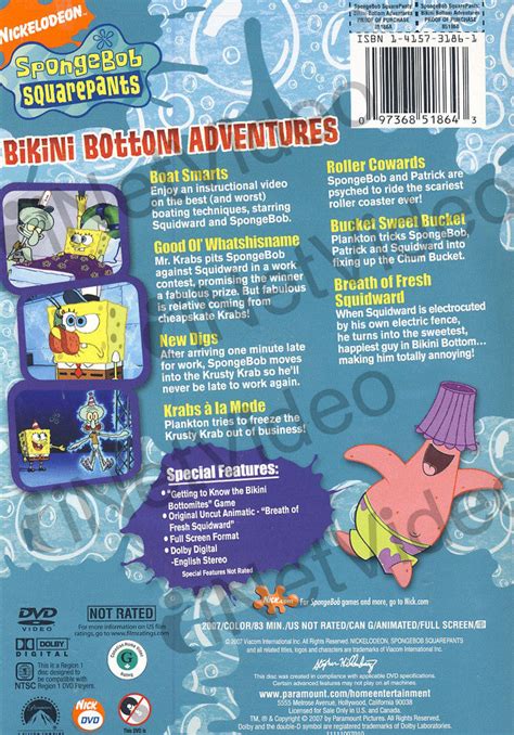 Spongebob Squarepants Bikini Bottom Adventures On Dvd Movie