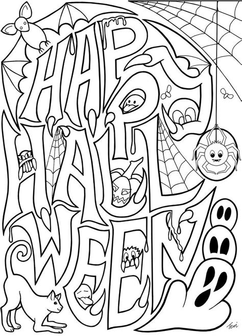 Spooky Doodles Coloring Pages Free Printable Coloring Pages