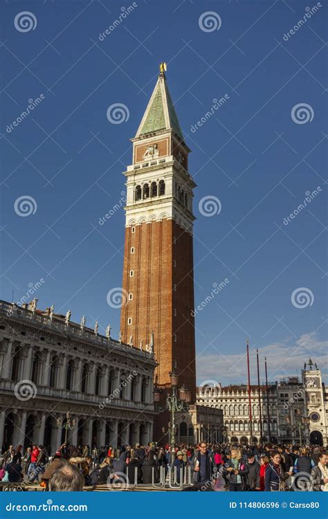 St Mark S Campanile Bell Tower In Venice Italy 2016 Editorial