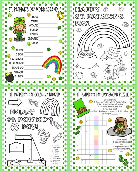 St Patrick Amp 39 S Day Activity Sheets Crafts By Amanda Free Printables