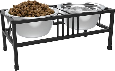 Stainless Steel Elevated Pet Bowls With Nonslip Stand For Dogs And Cats