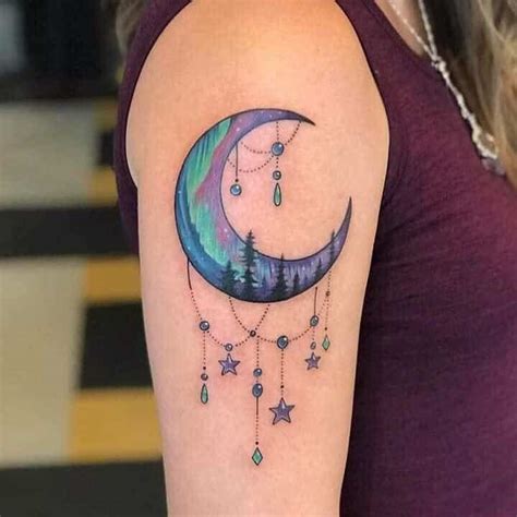 10 Celestial Star Moon Tattoo Design Ideas