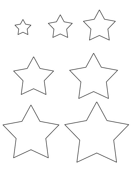 Star Templates Different Sizes