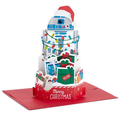 Star Wars R2 D2 Musical Pop Up Christmas Card With Light Greeting Cards Hallmark