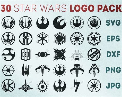 Star Wars Svg Logo Bundle Digital Downloadable Printable Svg Eps Dxf