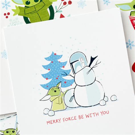 Star Wars The Mandalorian Grogu Holiday Fun Boxed Christmas Cards Assortment Pack Of 16 Boxed Cards Hallmark