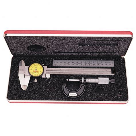 Starrett 3 Pieces Dial Caliper Precision Measuring Tool Kit 5Uan2