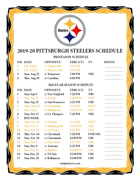 Steelers Schedule 2024 Printable Free Download Pdf Zena Alexandrina