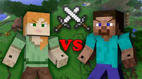 Steve Vs Alex Minecraft Youtube