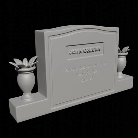 Stl File 5 Pack Tombstones And Gravestones 3D Print Object To