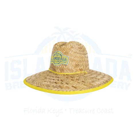 Straw Hat Logo Patch Blue Yellow Islamorada Beer Company