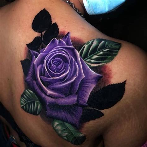 Stunning Purple Rose Tattoo Purple Rose Tattoos Rose Tattoos Rose