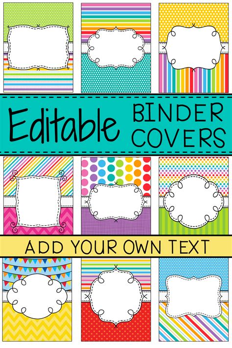 Stylish Editable Binder Covers Printable Fun