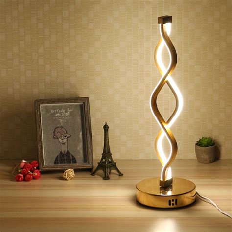 Stylish Wood Spiral Led Table Desk Lamp