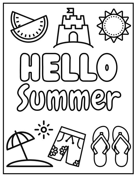 Summer Coloring Pages Preschool