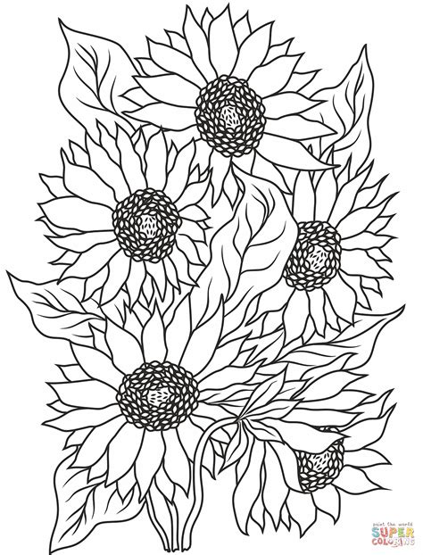 Free Sunflower Printable Coloring Pages for Kids