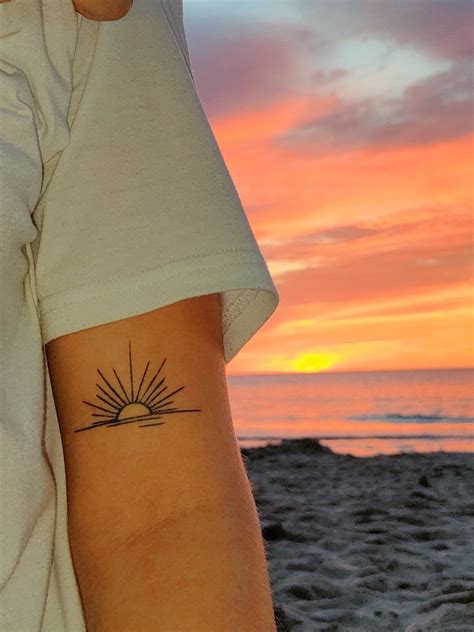 Sunset Tattoo Sunset Tattoos Small Beach Tattoos Unique Tattoos