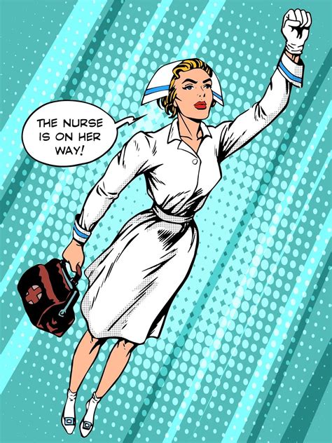 Super Nurse Hero Nurse Nurse Art Vintage Nurse