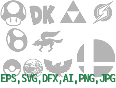 Super Smash Bros Svg Dxf Eps Png Illustrator Smash Etsy Schweiz