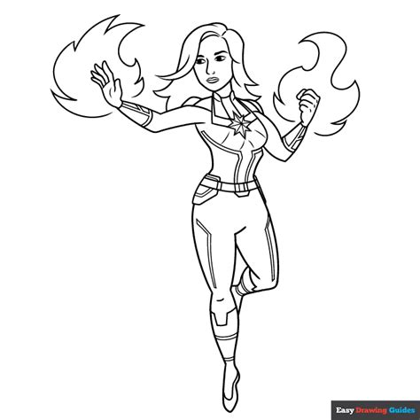 Superhero Coloring Page Easy Drawing Guides