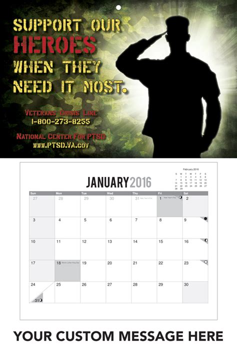 Support Our Heroes Calendar Prevention And Treatment Resource Press