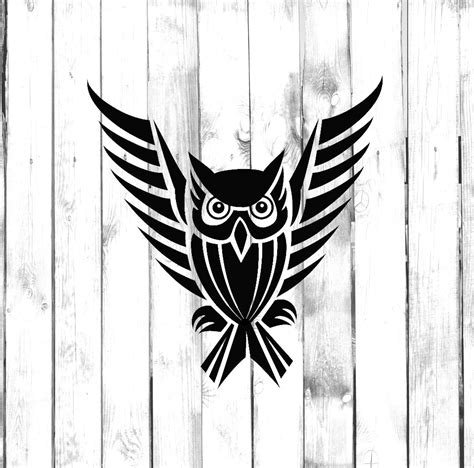 Swooping Owl Tribal Tattoo Design Etsy