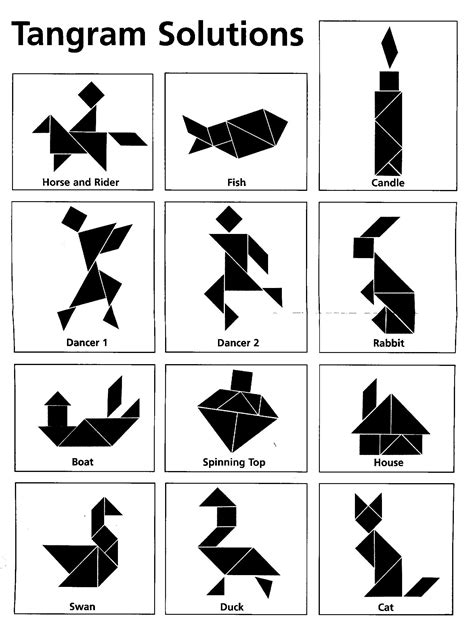 Tangram Printable Printable Puzzles Printables Tangram Patterns