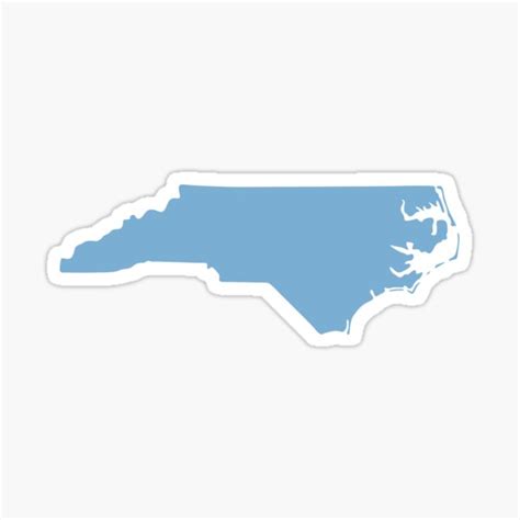 Tar Heel Blue North Carolina Nc State Map Sticker For Sale By Sticker