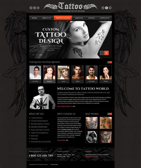 Tattoo Bootstrap Website Template Tattoo Sites Web Tattoo Make Tattoo