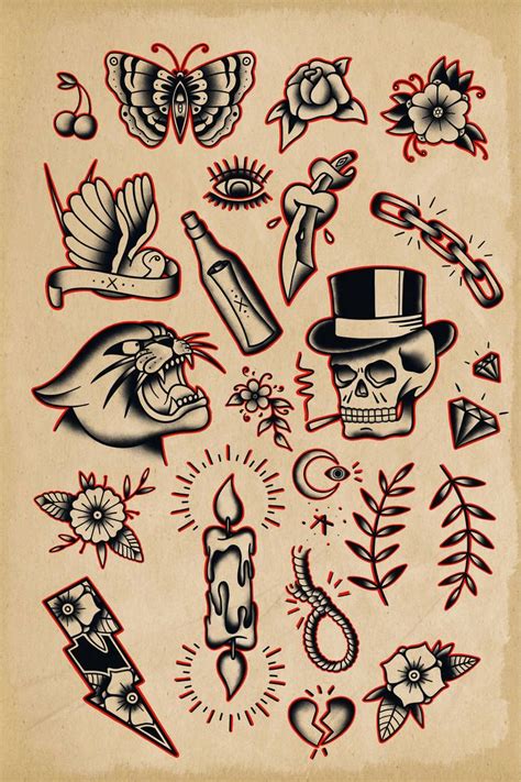 Tattoo Flash Traditional Tattoo Drawings Traditional Tattoo