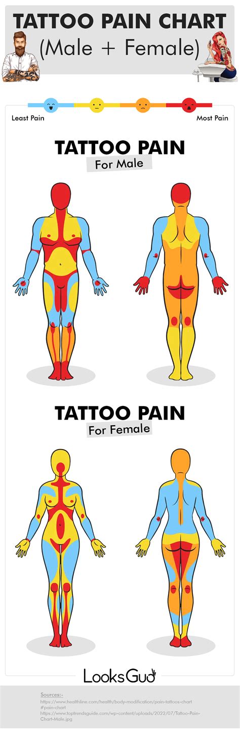 Tattoo Pain Chart Male