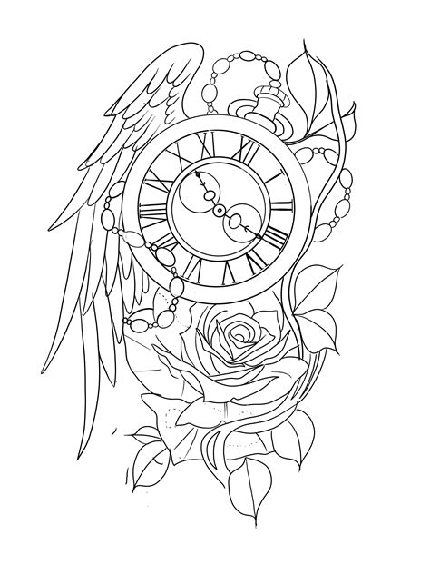 Tattoo Stencil Designs Card Tattoo Designs Clock Tattoo Design Angel