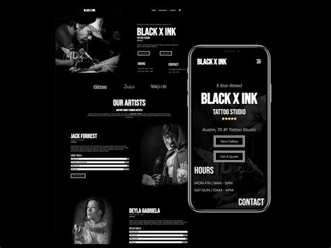 Tattoo Website Design Mockup By Separate Design On Dribbble