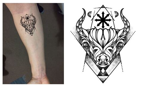 Taurus Bull Zodiac Geometric Dotwork Tattoo Design Designer Andrija