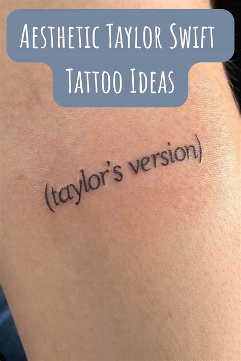 Taylor Swift Inspired Tattoo Ideas for Swifties