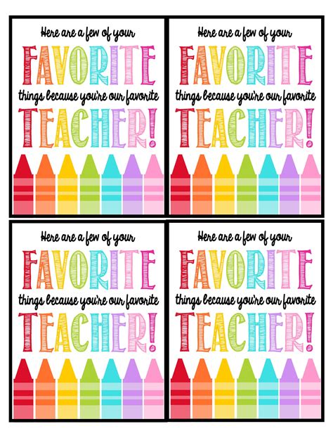 10 Free Teacher Appreciation Printables