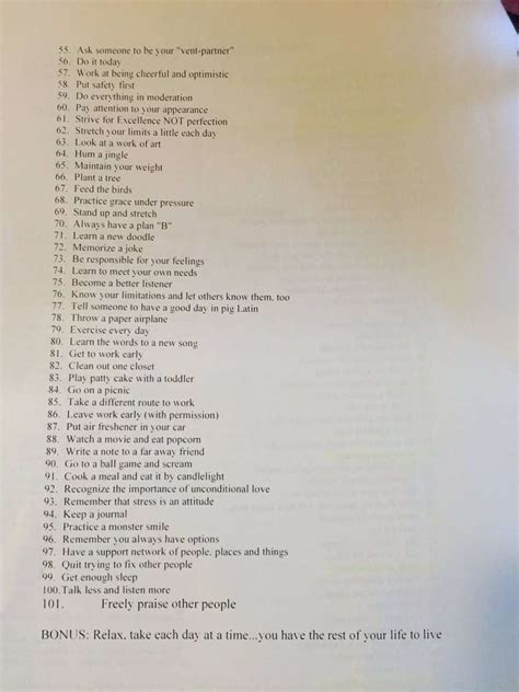 Teacher Gives Students List Of 101 Ways To Cope With Stress Thrillist